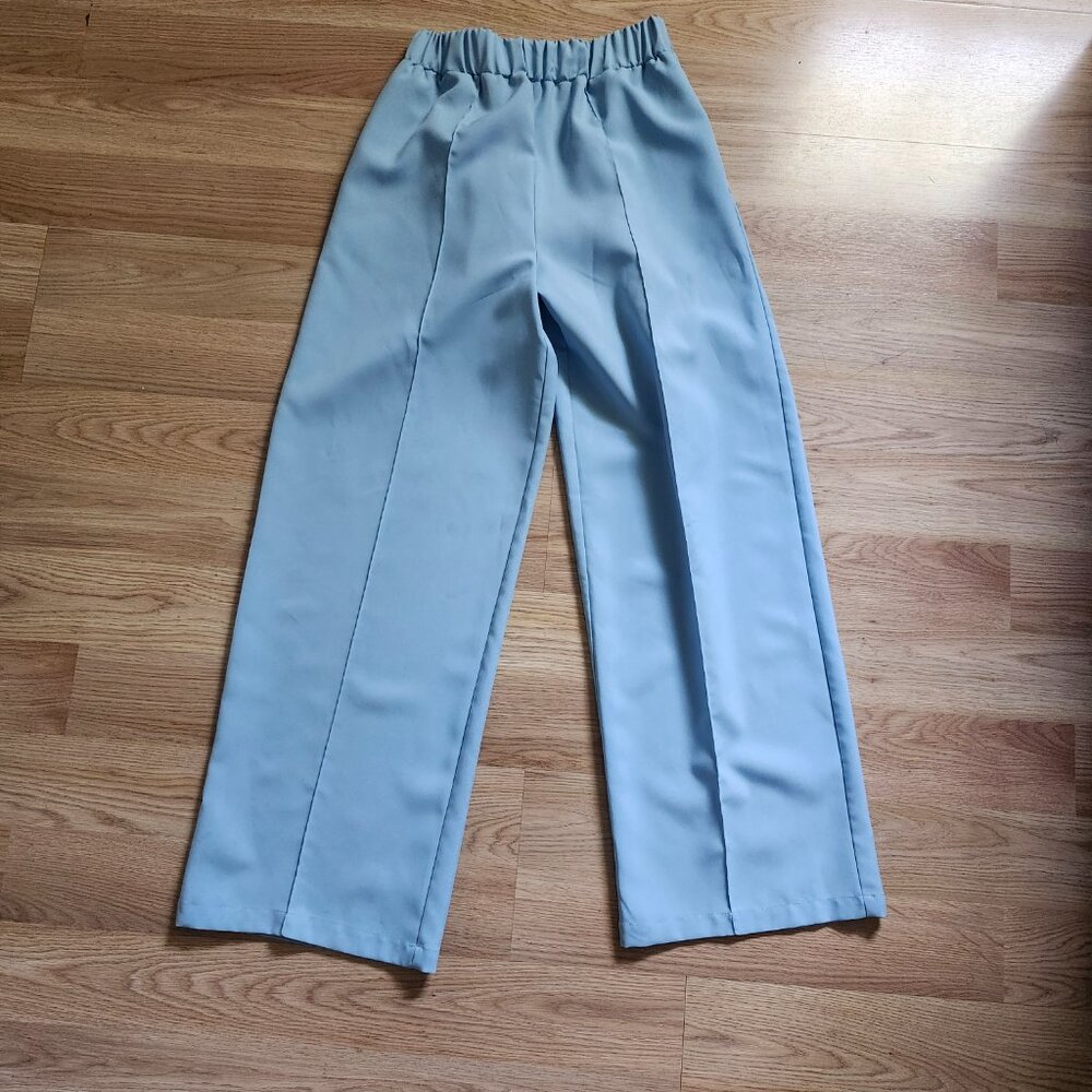 ASOS elastic waist tailored pants in light blue - Picture 2 of 4